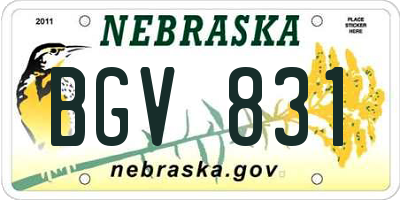 NE license plate BGV831