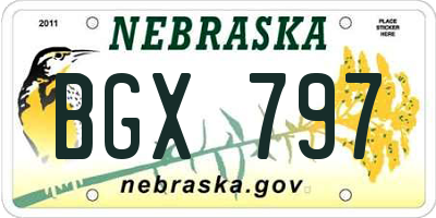 NE license plate BGX797