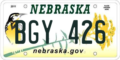NE license plate BGY426