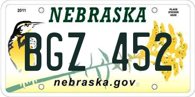 NE license plate BGZ452