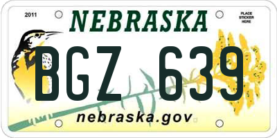 NE license plate BGZ639