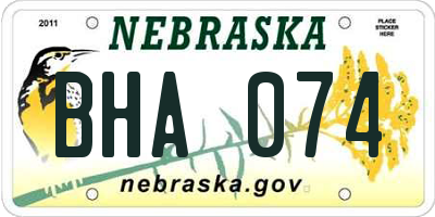 NE license plate BHA074