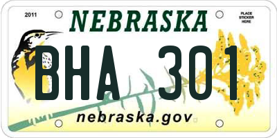 NE license plate BHA301