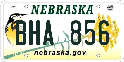 NE license plate BHA856