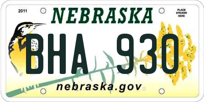 NE license plate BHA930