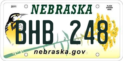 NE license plate BHB248