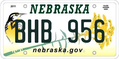 NE license plate BHB956