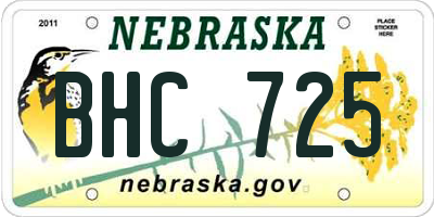 NE license plate BHC725
