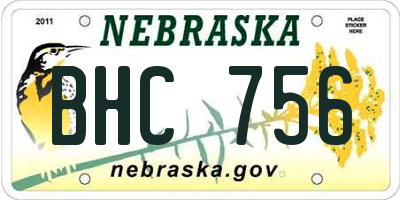 NE license plate BHC756