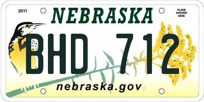 NE license plate BHD712