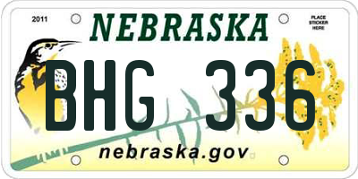 NE license plate BHG336