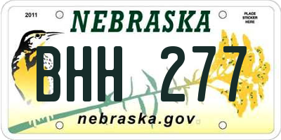 NE license plate BHH277