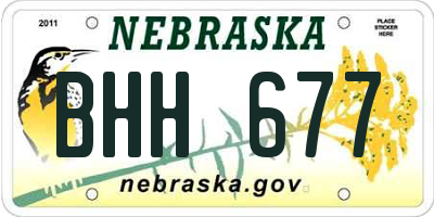 NE license plate BHH677