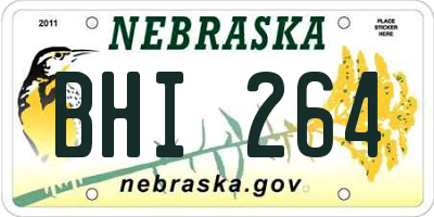 NE license plate BHI264