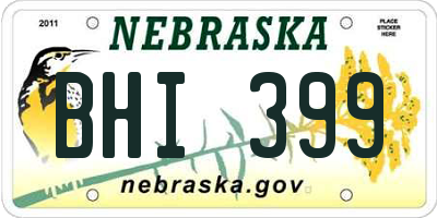 NE license plate BHI399