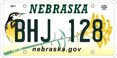 NE license plate BHJ128