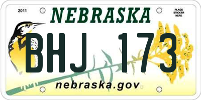 NE license plate BHJ173