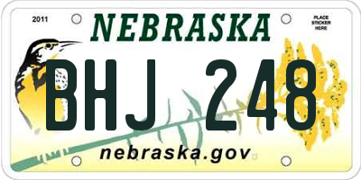 NE license plate BHJ248