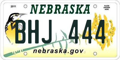 NE license plate BHJ444