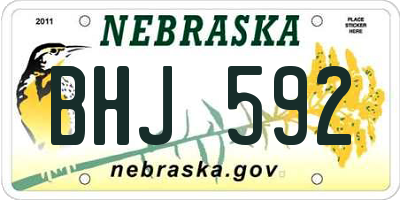 NE license plate BHJ592