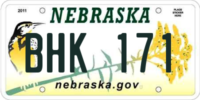 NE license plate BHK171