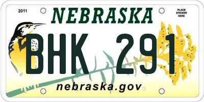 NE license plate BHK291