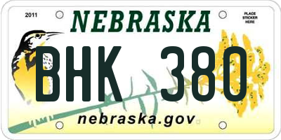 NE license plate BHK380