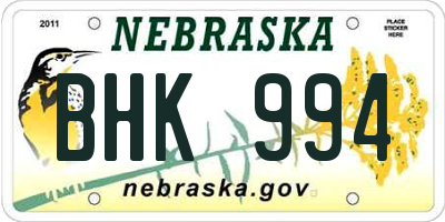 NE license plate BHK994