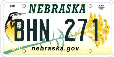 NE license plate BHN271