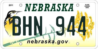 NE license plate BHN944