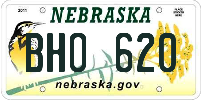 NE license plate BHO620