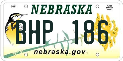 NE license plate BHP186
