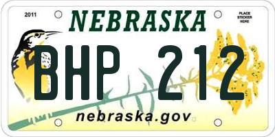 NE license plate BHP212