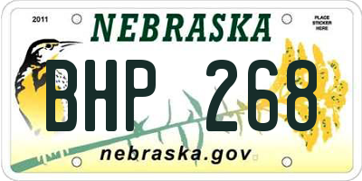 NE license plate BHP268