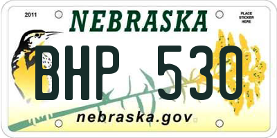 NE license plate BHP530