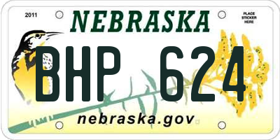 NE license plate BHP624