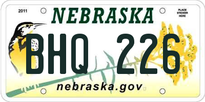 NE license plate BHQ226
