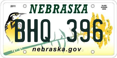 NE license plate BHQ396