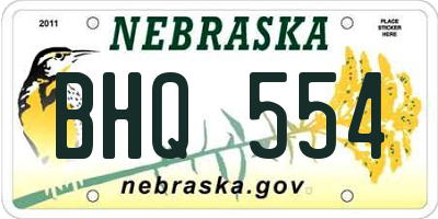 NE license plate BHQ554