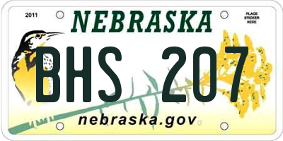 NE license plate BHS207