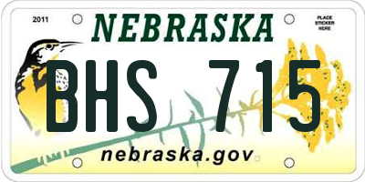 NE license plate BHS715