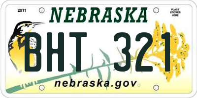 NE license plate BHT321