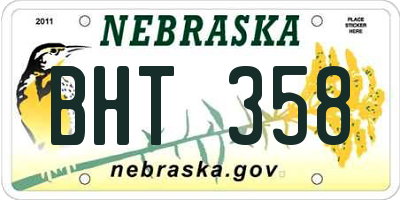 NE license plate BHT358