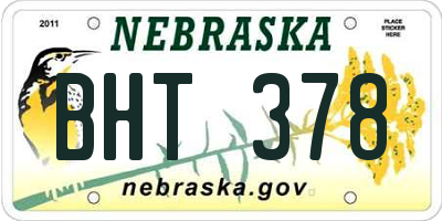 NE license plate BHT378
