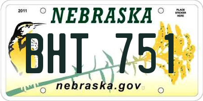 NE license plate BHT751