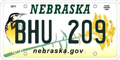 NE license plate BHU209
