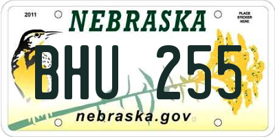 NE license plate BHU255