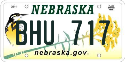 NE license plate BHU717