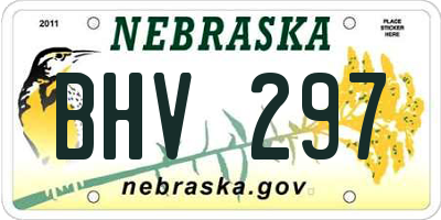 NE license plate BHV297