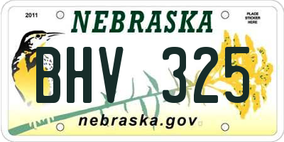 NE license plate BHV325